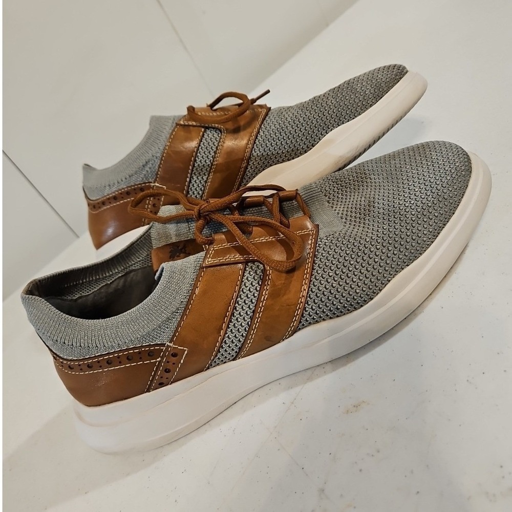 Stacy Adams Mens 10.5M Sneaker 10.5M Moxley Knit Textile & Suede Leather EC(S150